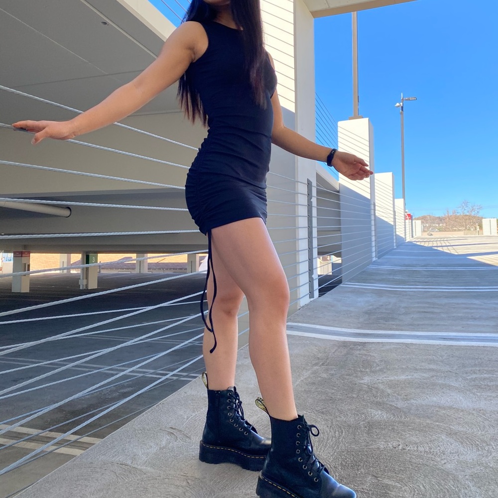 SOLD Ribbed Side Tie Dress